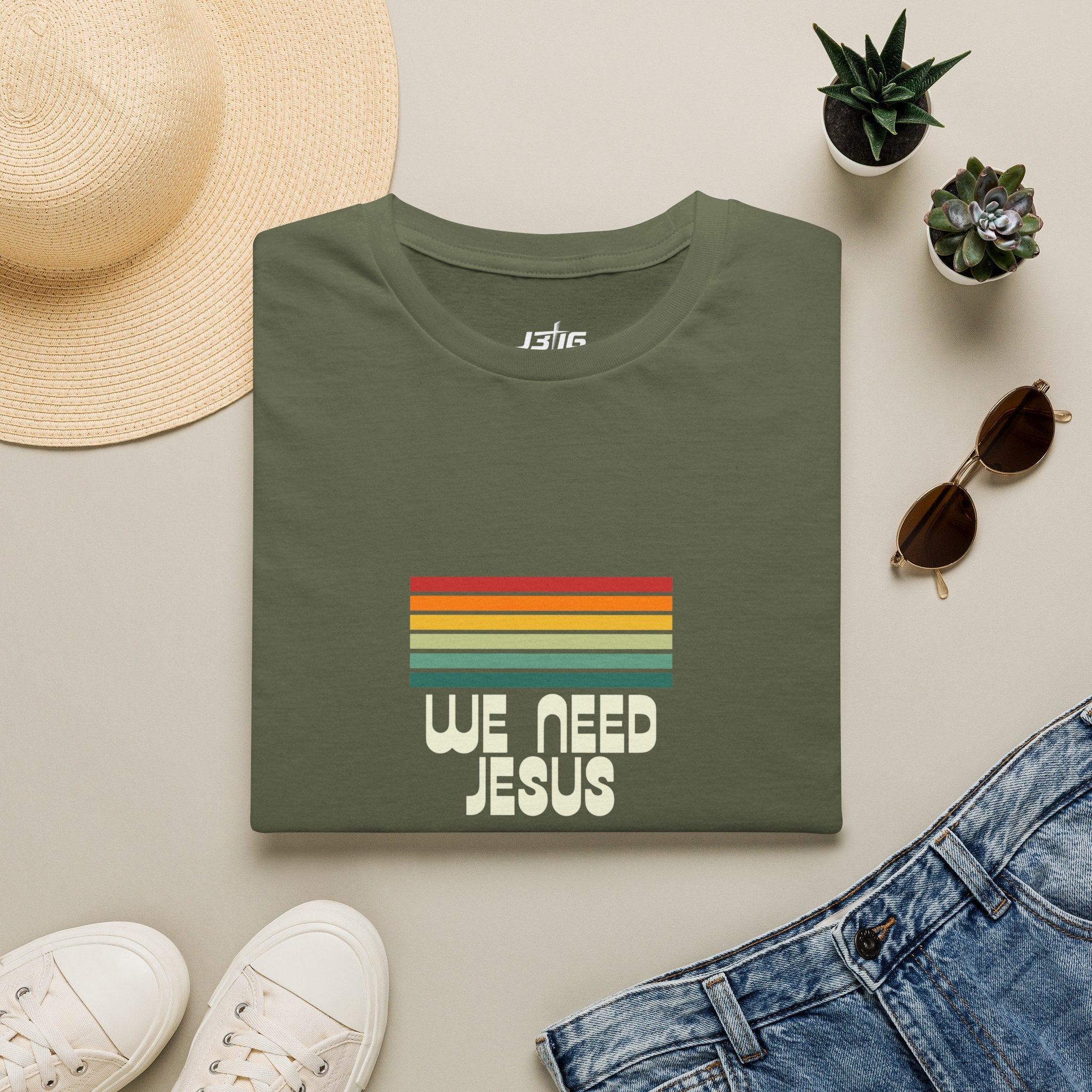 J316 We Need Jesus Shirt Dark