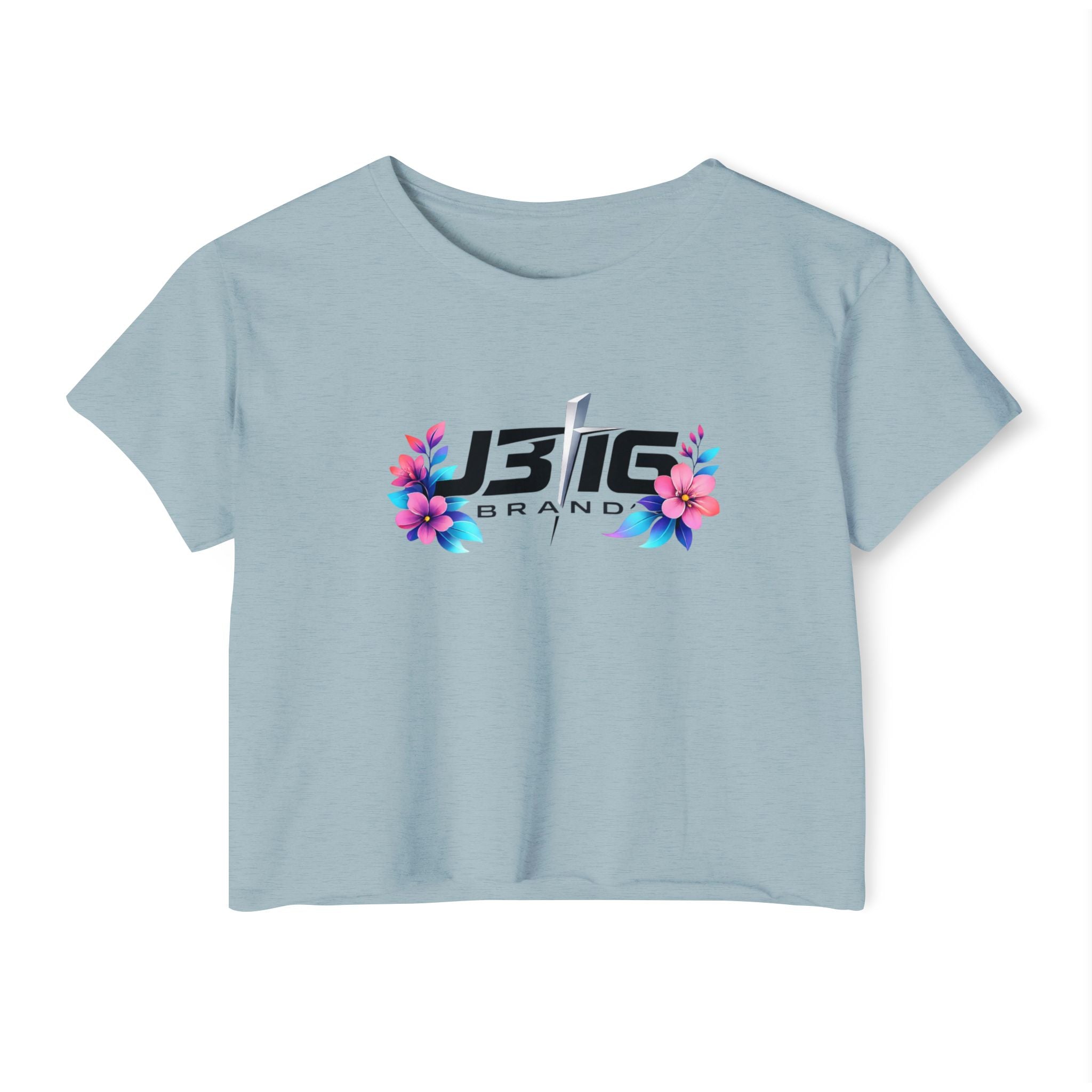 Festival Crop Top — J3TG Brand Floral Logo Women's Crop Tee