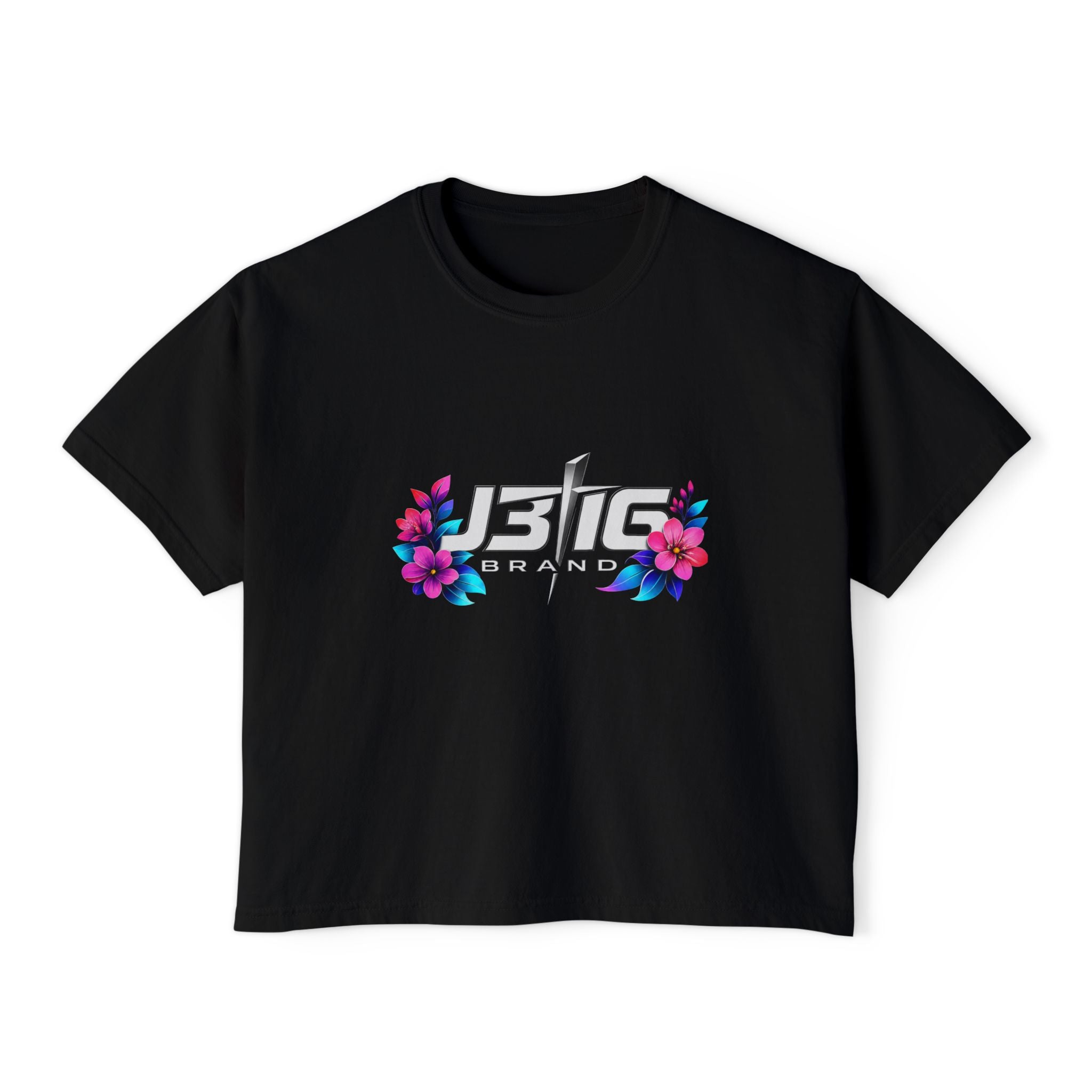 Justice Floral Boxy Tee — Women’s Minimalist Graphic Shirt