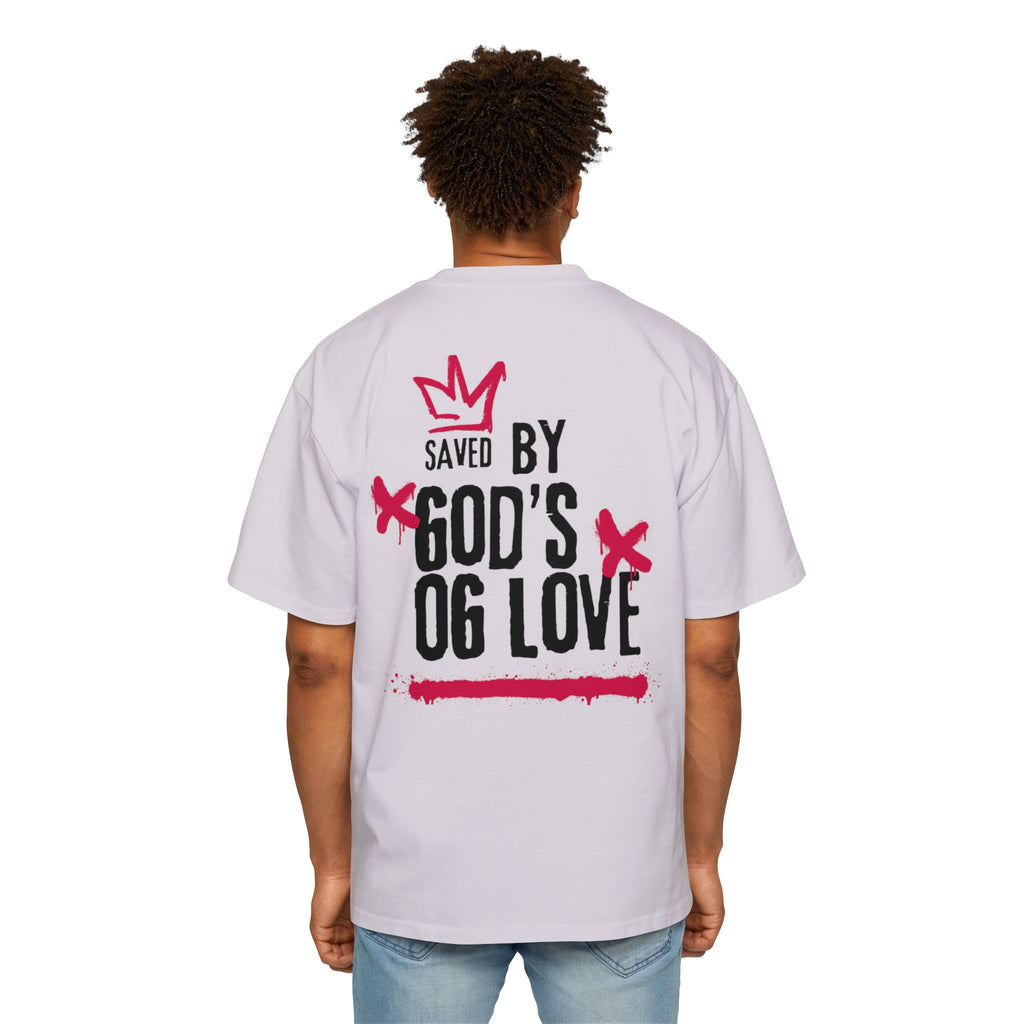 'Saved By God's Love' Oversized Men's Tee — J316 Urban Clothing Graphic T‑Shirt