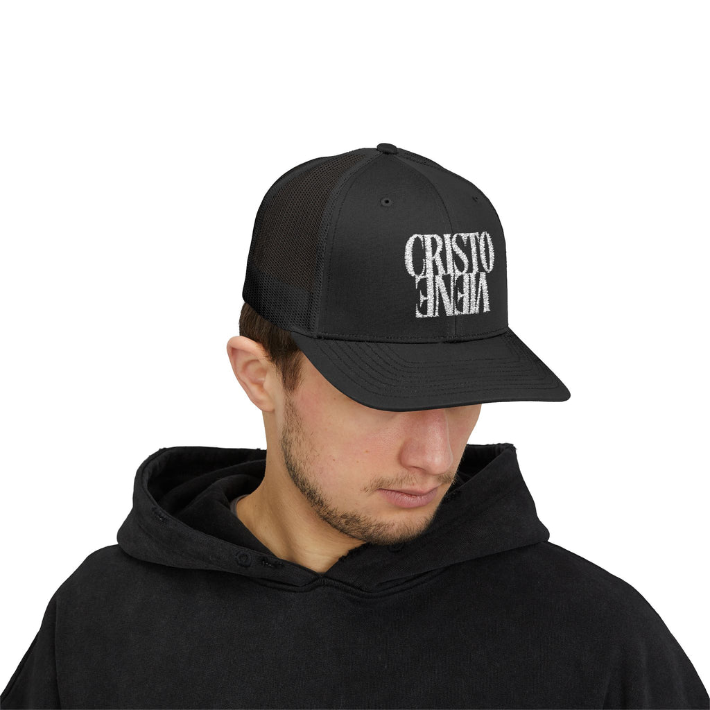 J316 Cristo Viene Trucker Hat Dark