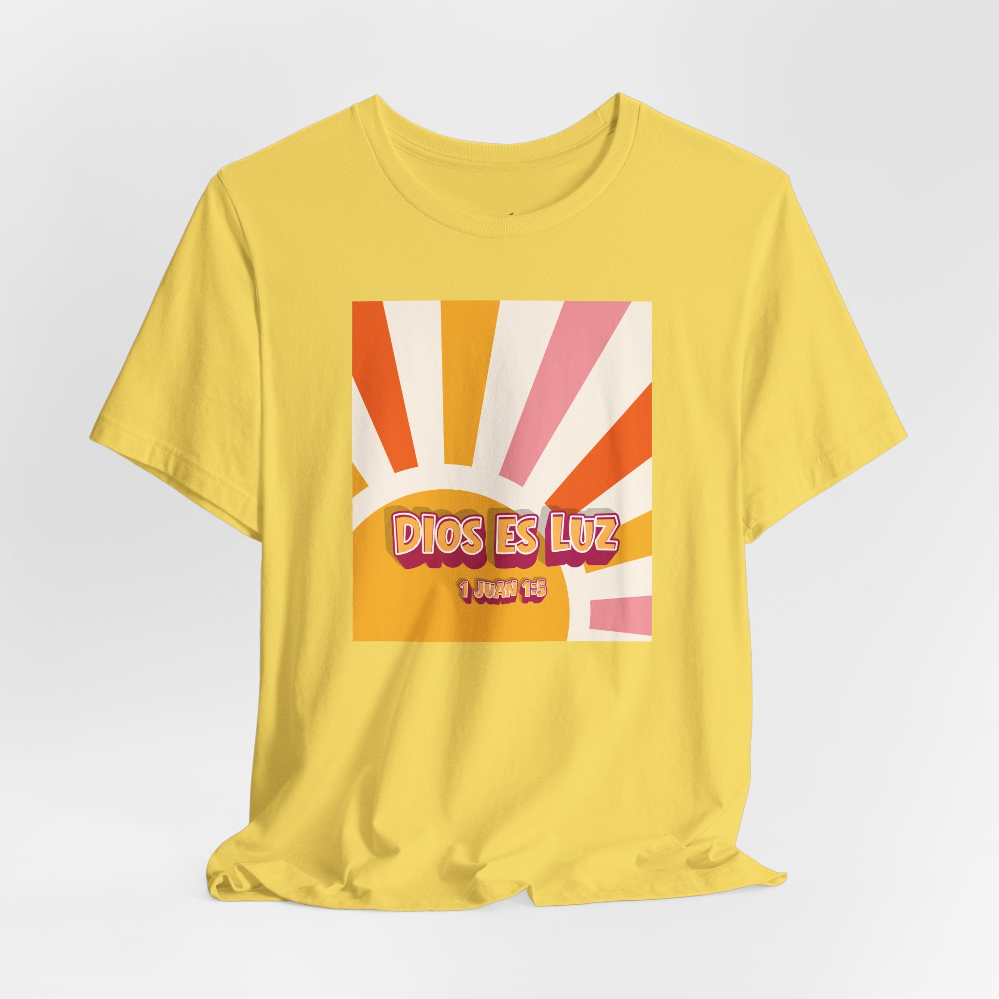 Dios Es Luz T‑Shirt – Retro Sunrise Christian Faith Tee