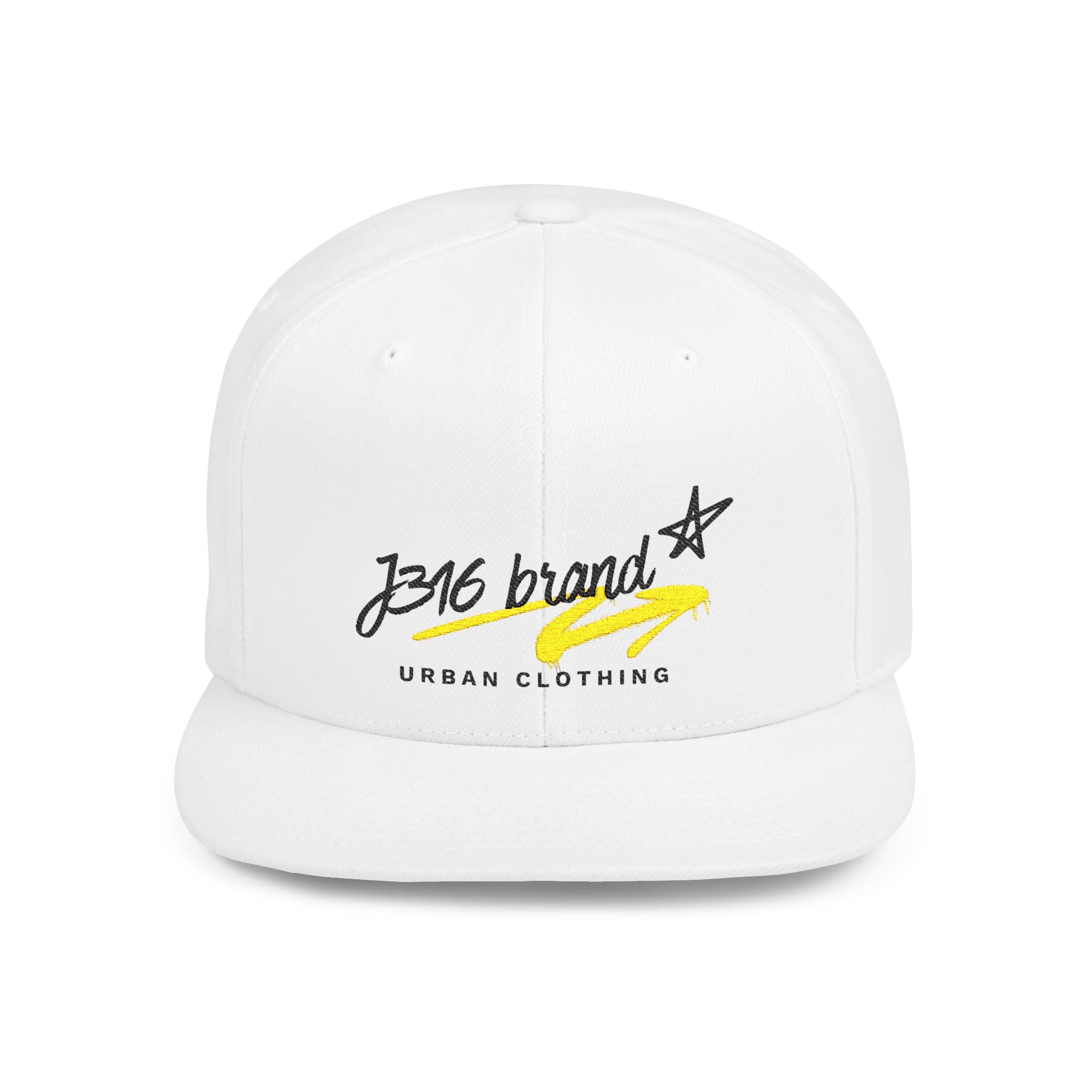 J316 Handwriting logo Flat Bill Snapback Hat
