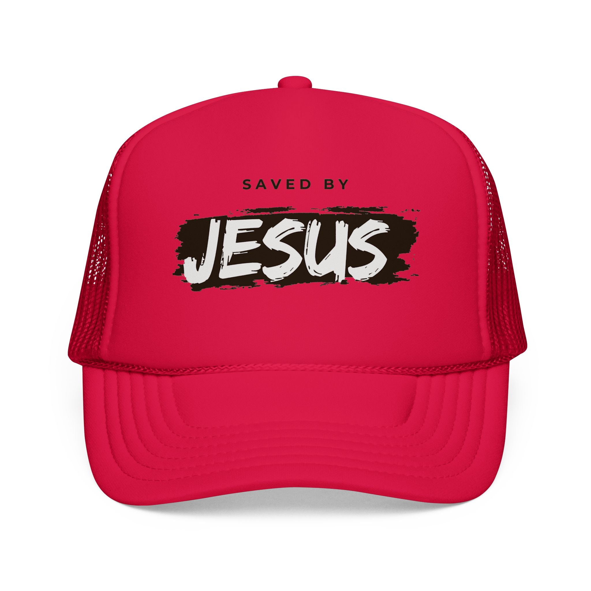 J316 Saved by Jesus Foam Trucker hat