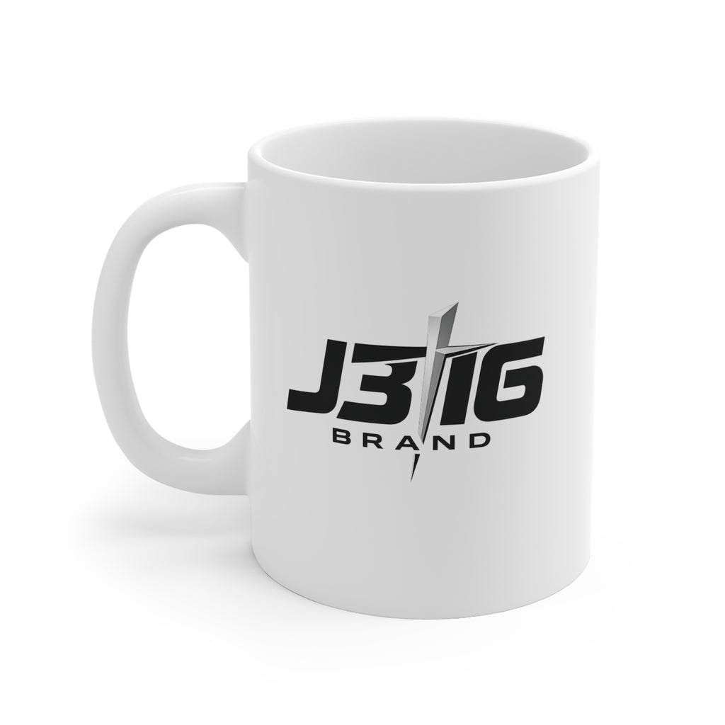 J316 Brand Logo Mug — 11oz White Ceramic Coffee Cup