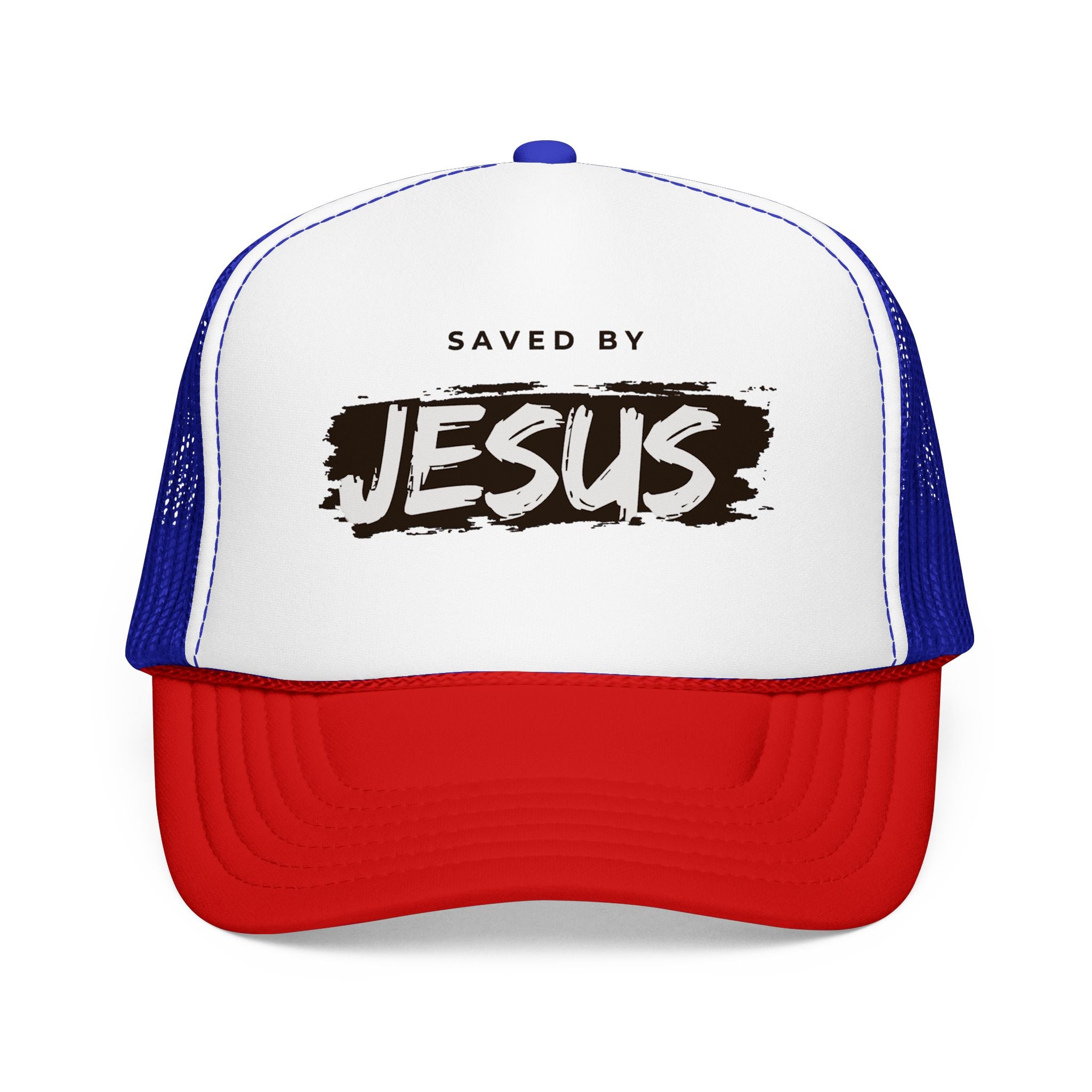 J316 Saved by Jesus Foam Trucker hat