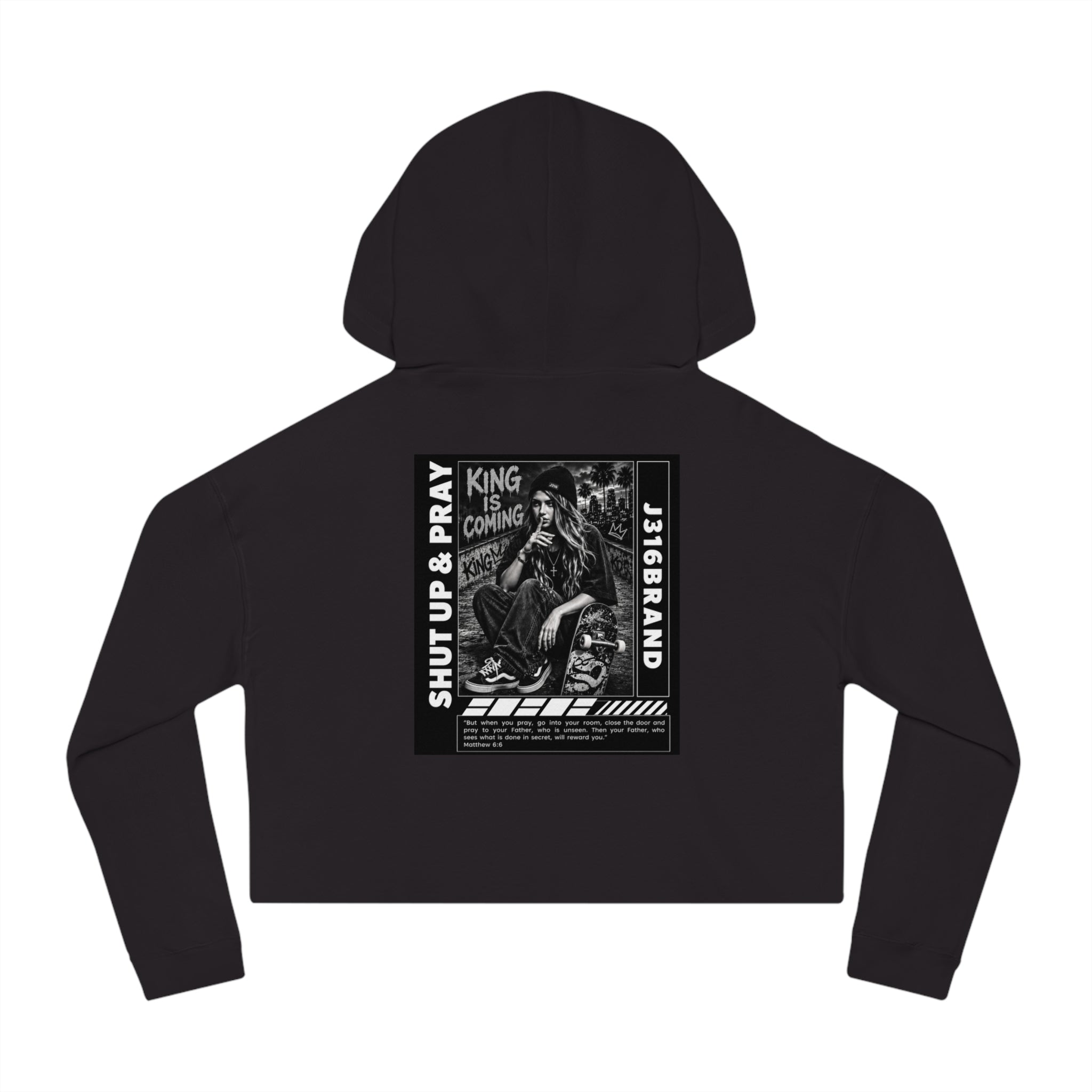 J316 Cropped Hoodie Shut Up & Pray