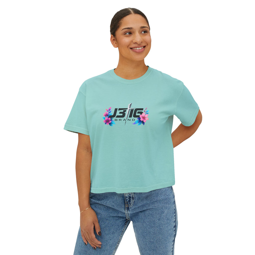 Boxy Tee — Minimal 'JBIG' Logo Women's Crop T-Shirt