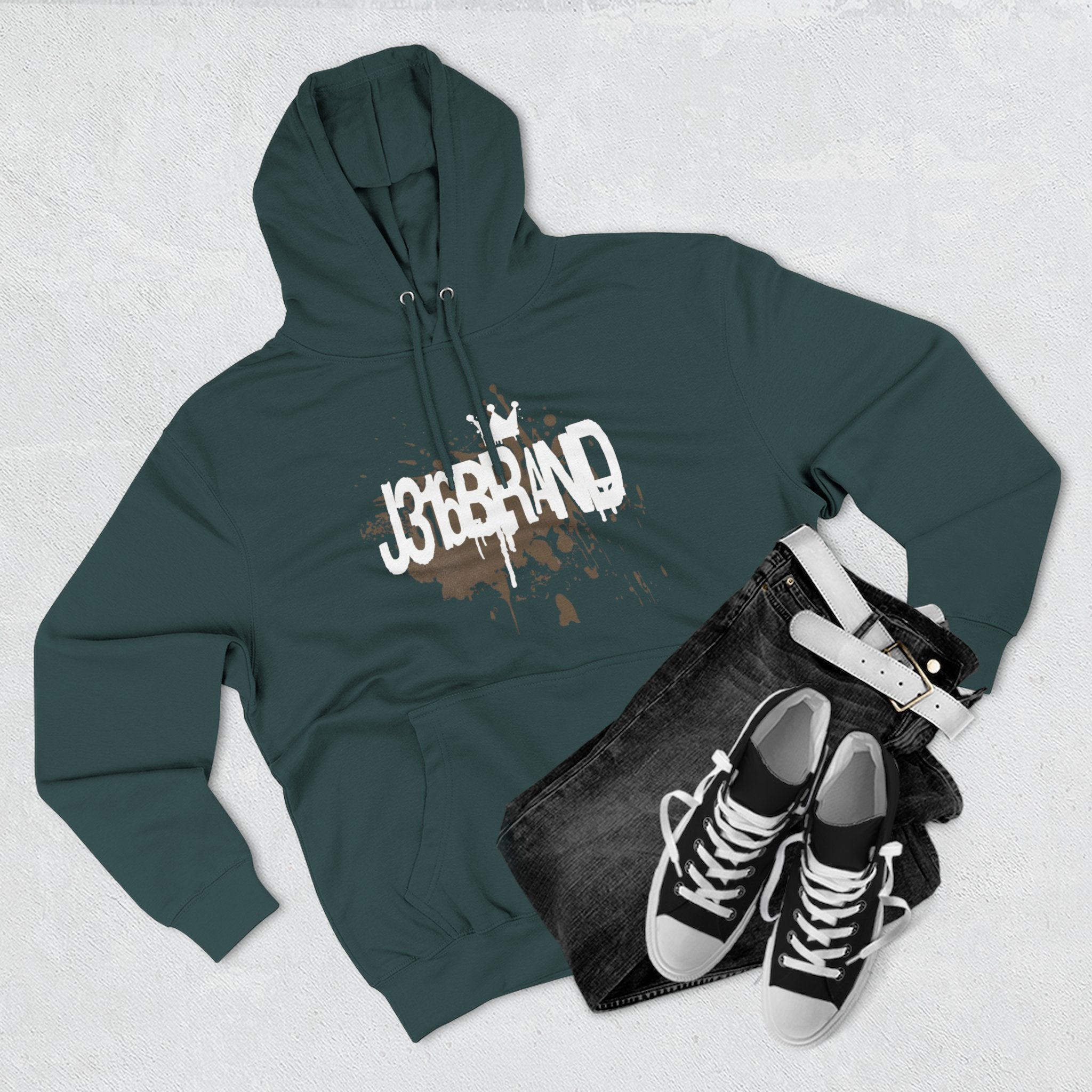J316  Grunge Logo Hoodie
