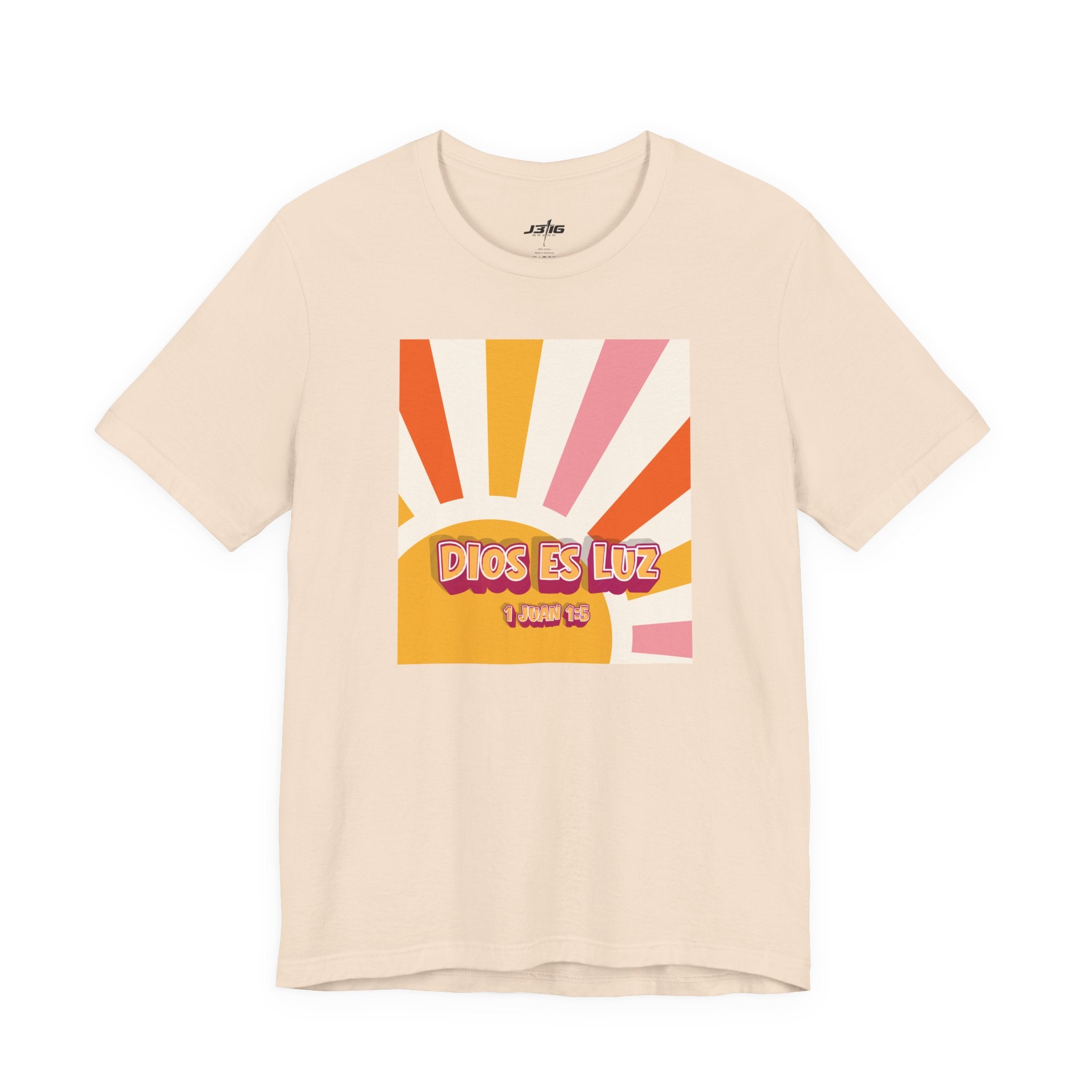 Dios Es Luz T‑Shirt – Retro Sunrise Christian Faith Tee
