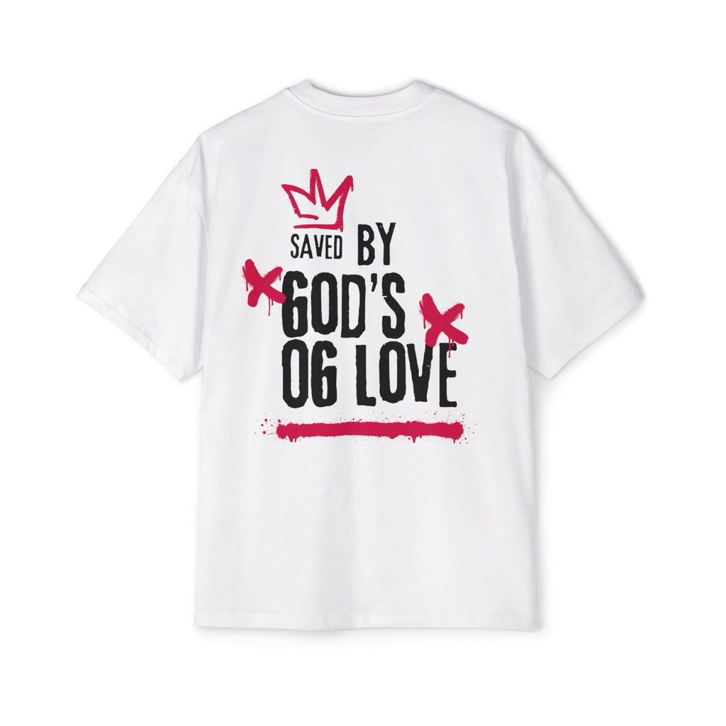 'Saved By God's Love' Oversized Men's Tee — J316 Urban Clothing Graphic T‑Shirt