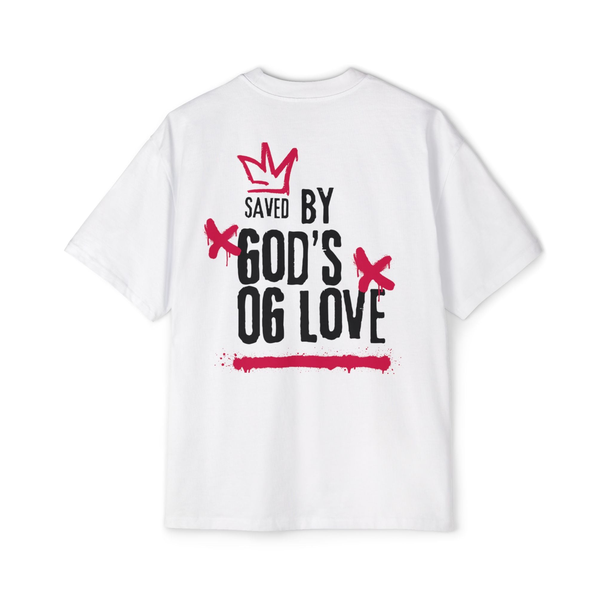 'Saved By God's Love' Oversized Men's Tee — J316 Urban Clothing Graphic T‑Shirt