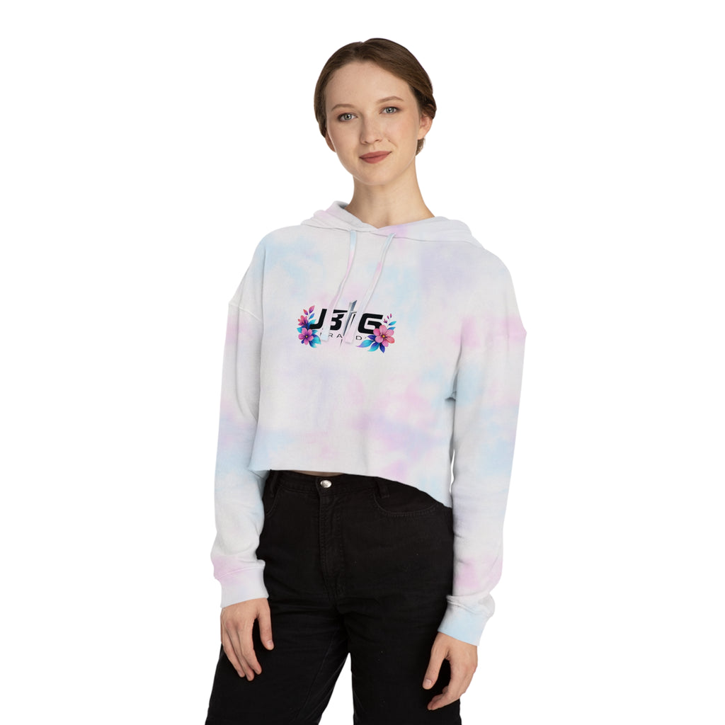 J316 Floral logo Cropped Hoodie Hooded