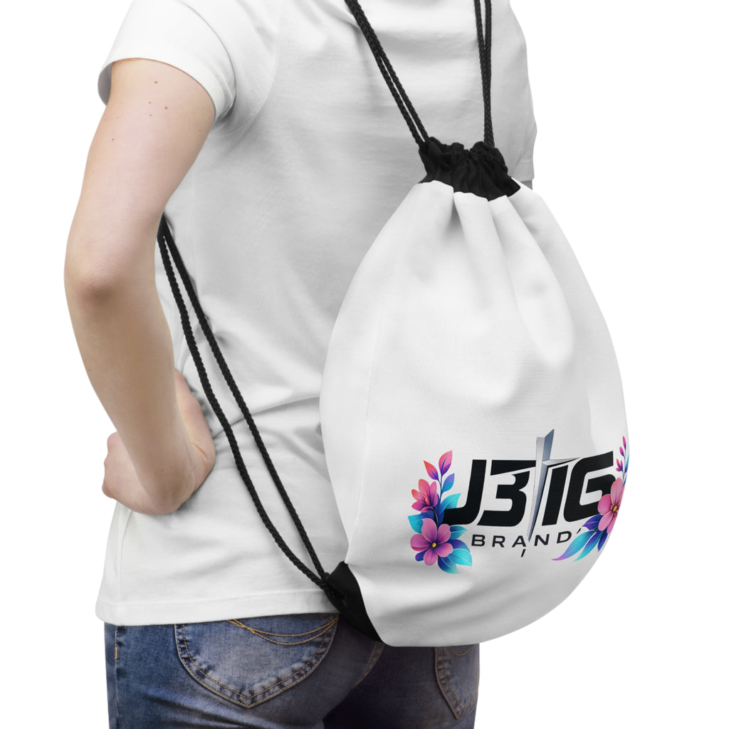 J316 Floral logo Drawstring bag