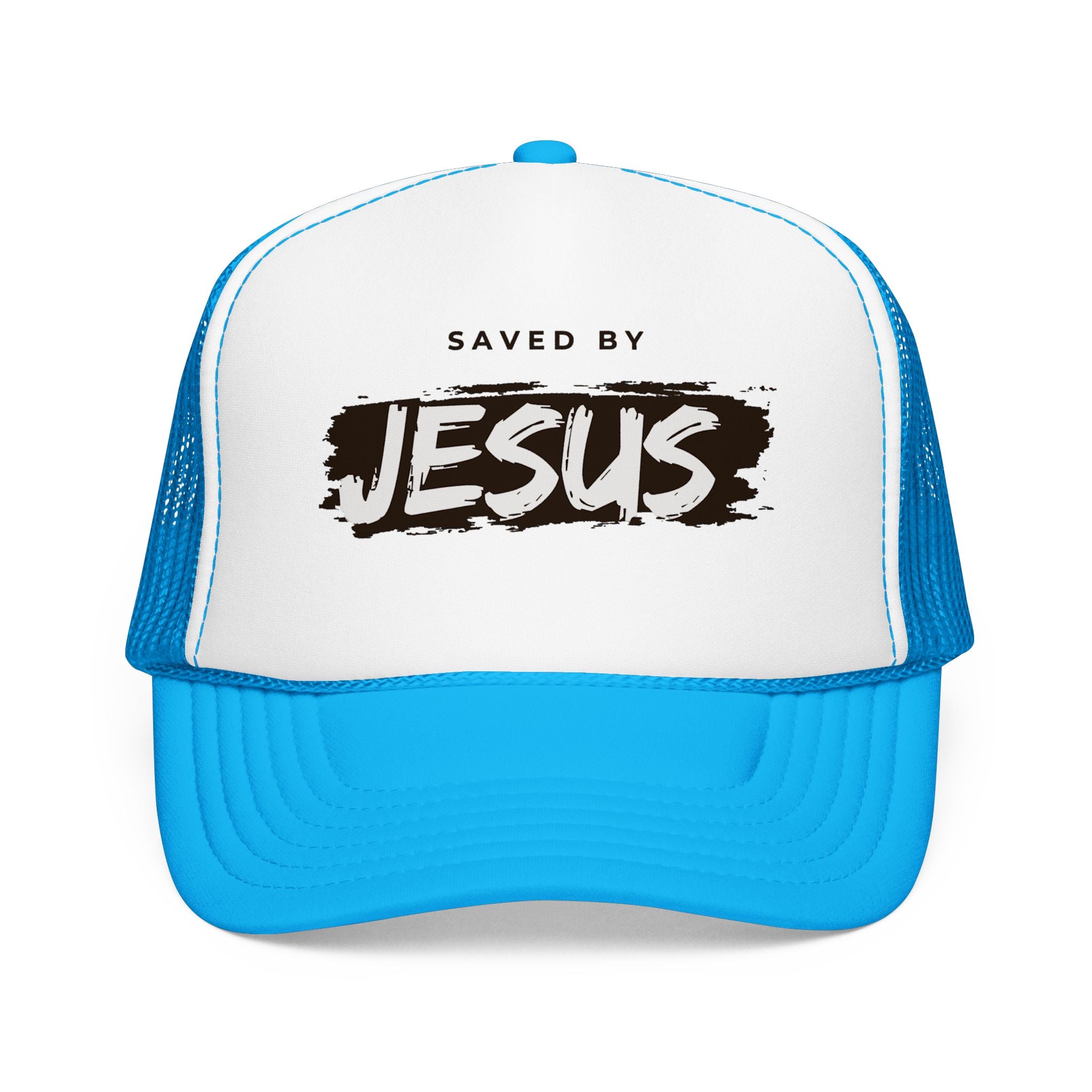 J316 Saved by Jesus Foam Trucker hat