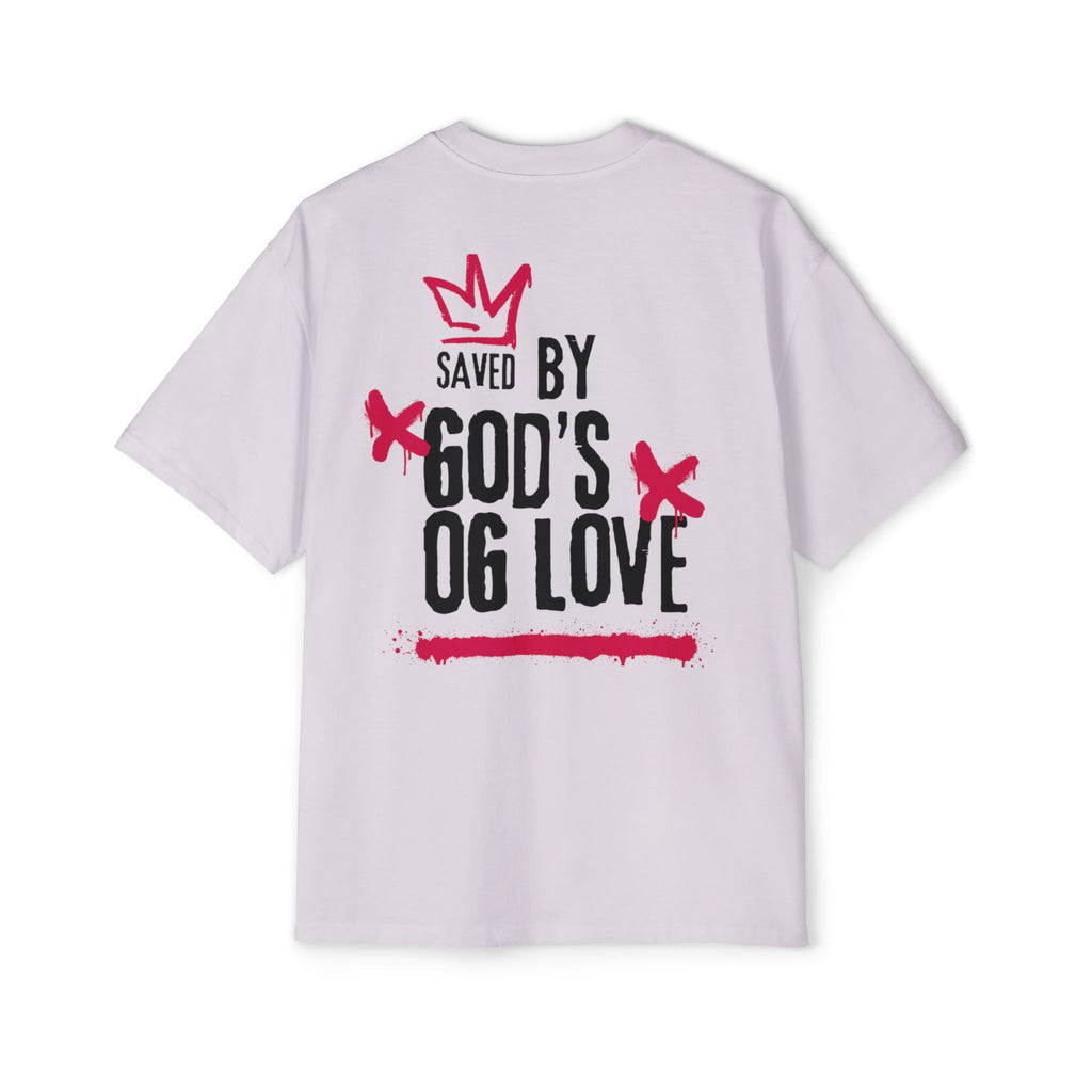 'Saved By God's Love' Oversized Men's Tee — J316 Urban Clothing Graphic T‑Shirt