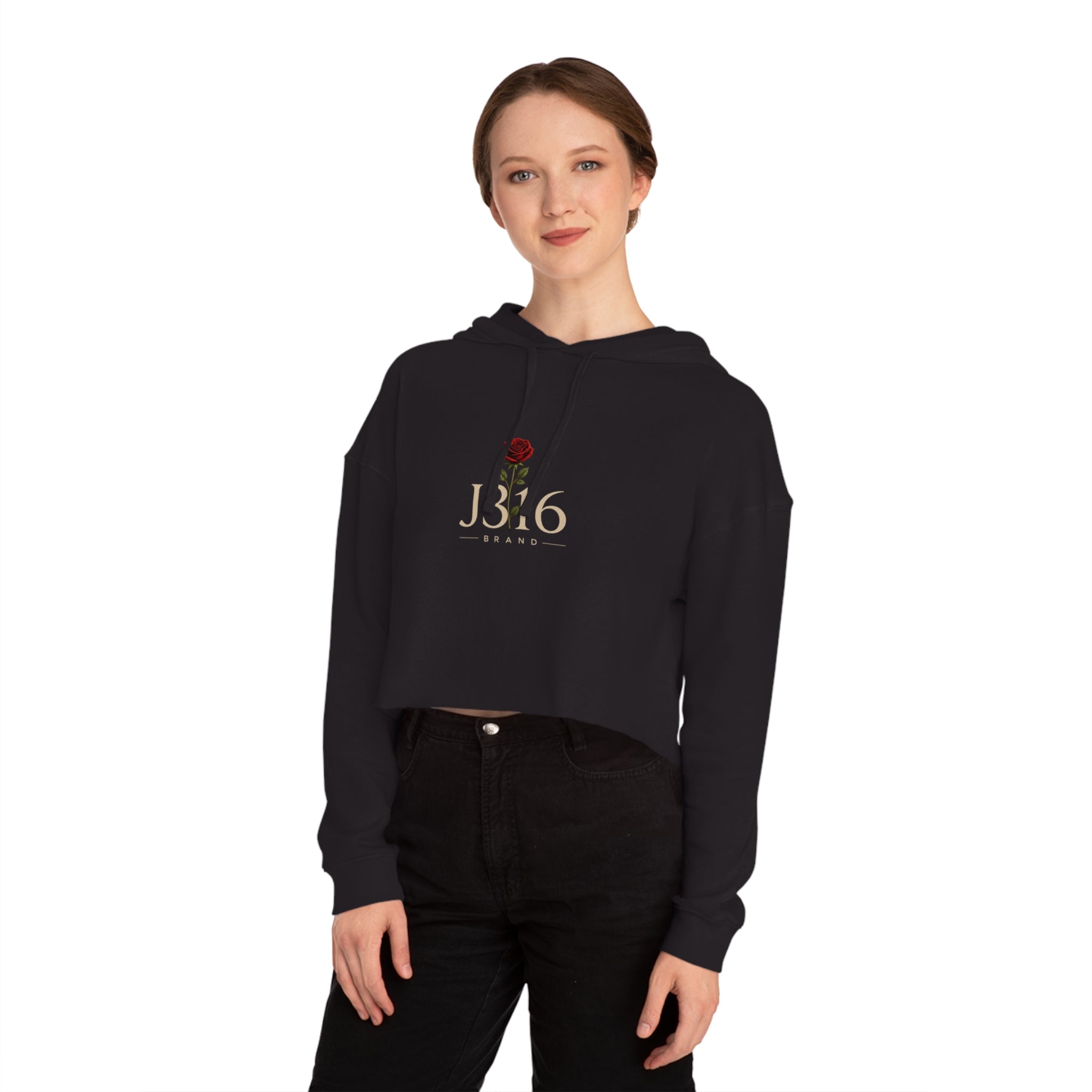 J316 Reborn Women’s Crop Hoodie Dark