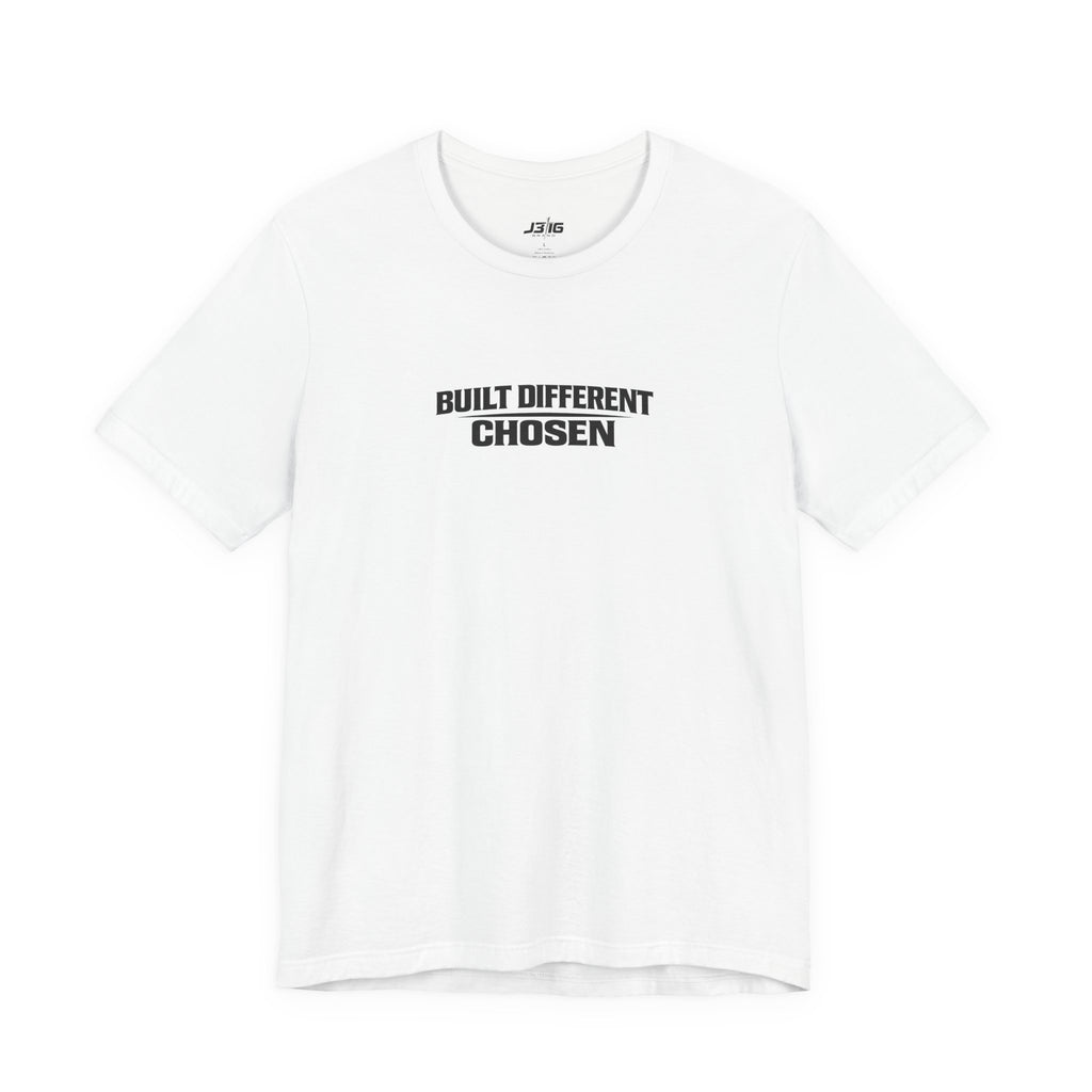 Built Different Chosen Tee — Motivational Minimalist Graphic T-Shirt