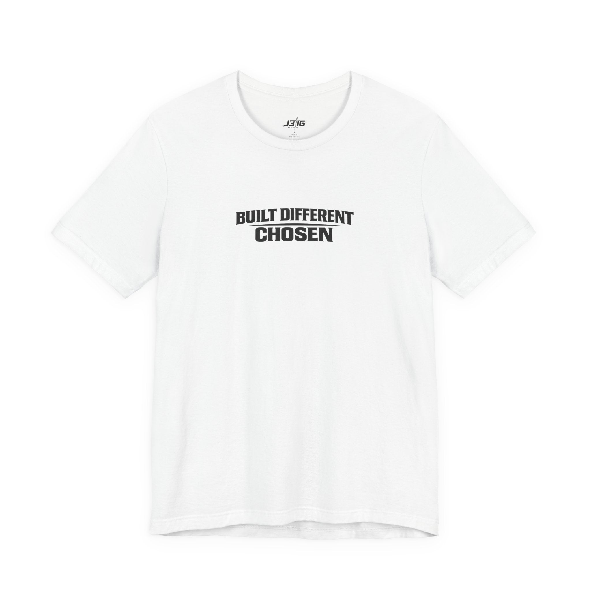 Built Different Chosen Tee — Motivational Minimalist Graphic T-Shirt