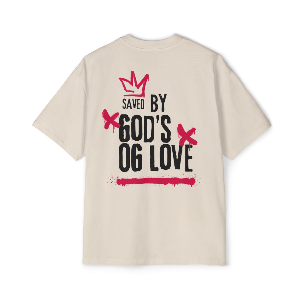 'Saved By God's Love' Oversized Men's Tee — J316 Urban Clothing Graphic T‑Shirt
