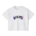 Women's Boxy Tee with JB1C Floral Logo — Cropped Casual Graphic Tee