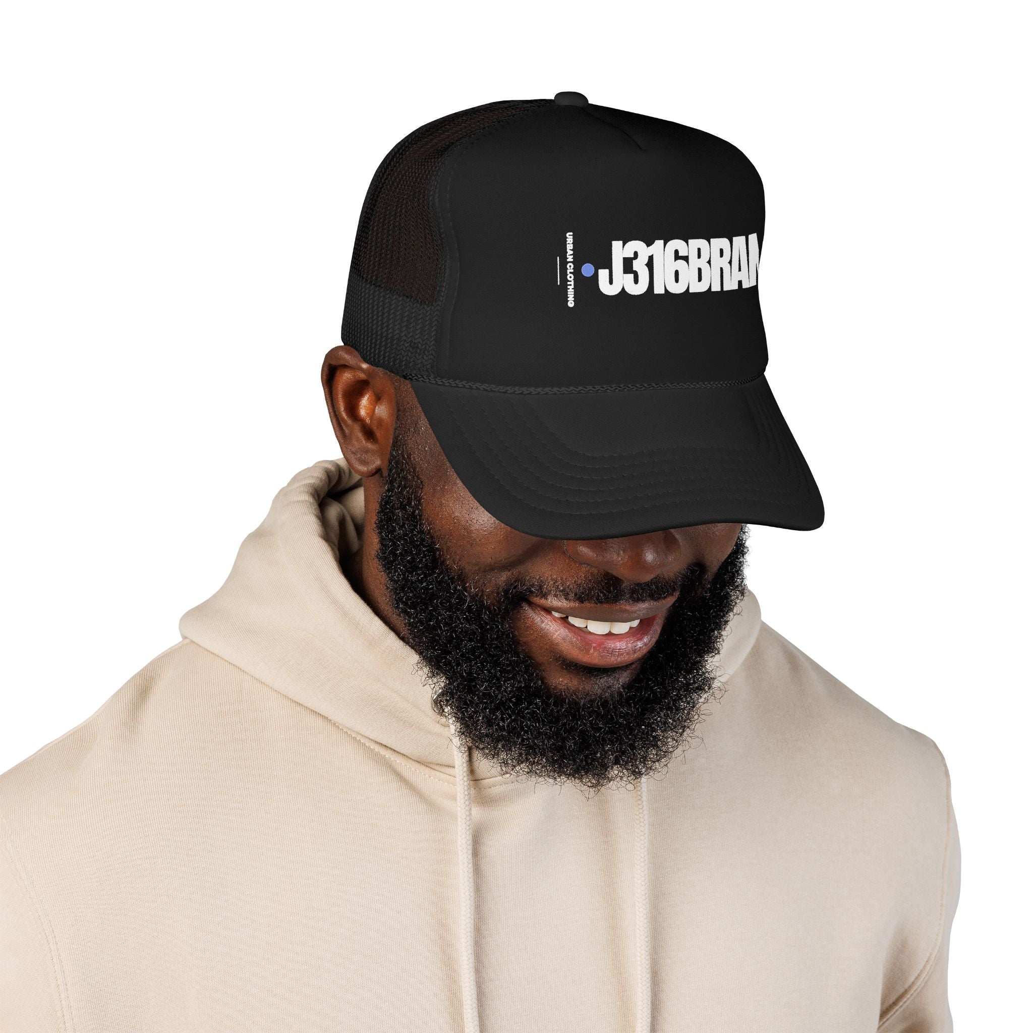 J316BRAND Foam Trucker Hat Dark