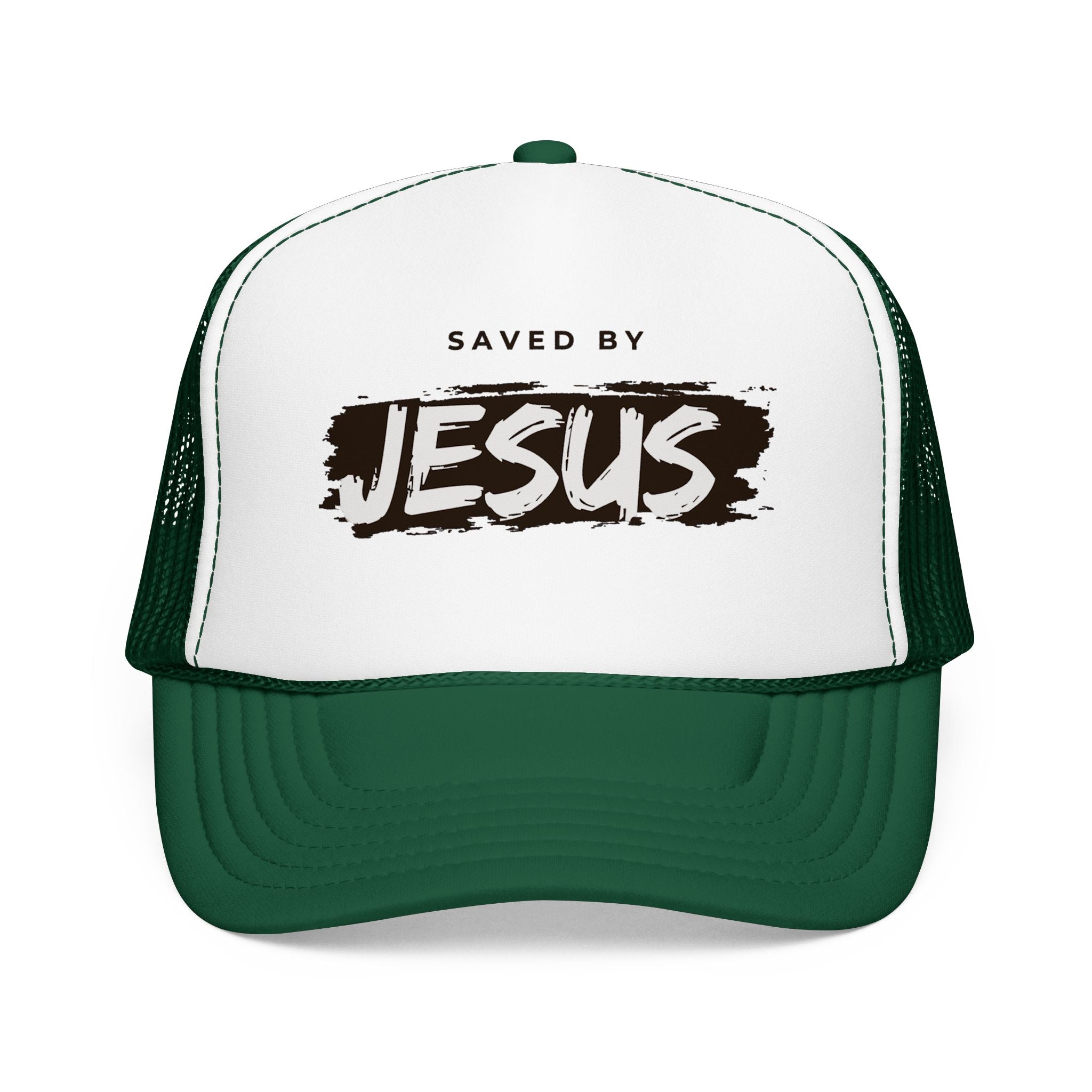 J316 Saved by Jesus Foam Trucker hat