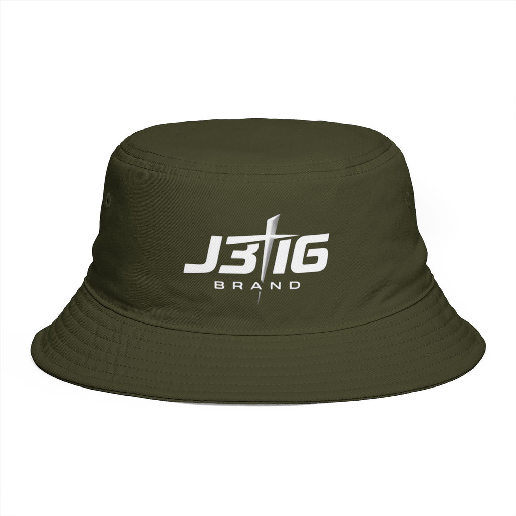 JS16 Drift Logo Bucket Hat — Black Embroidered Streetwear Sun Hat