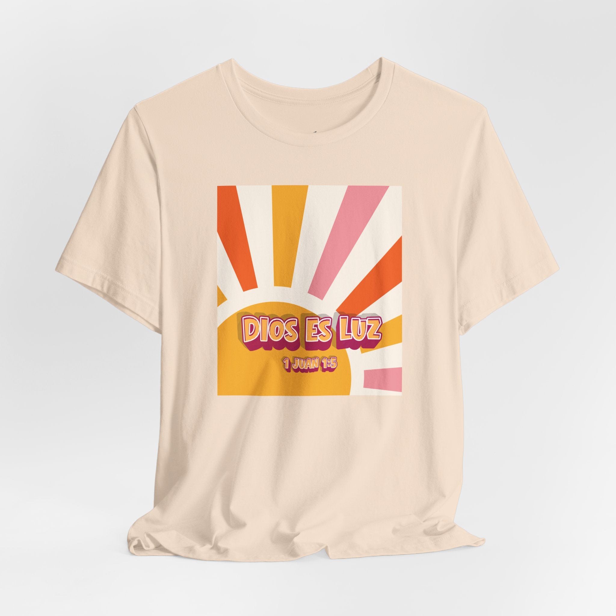 Dios Es Luz T‑Shirt – Retro Sunrise Christian Faith Tee