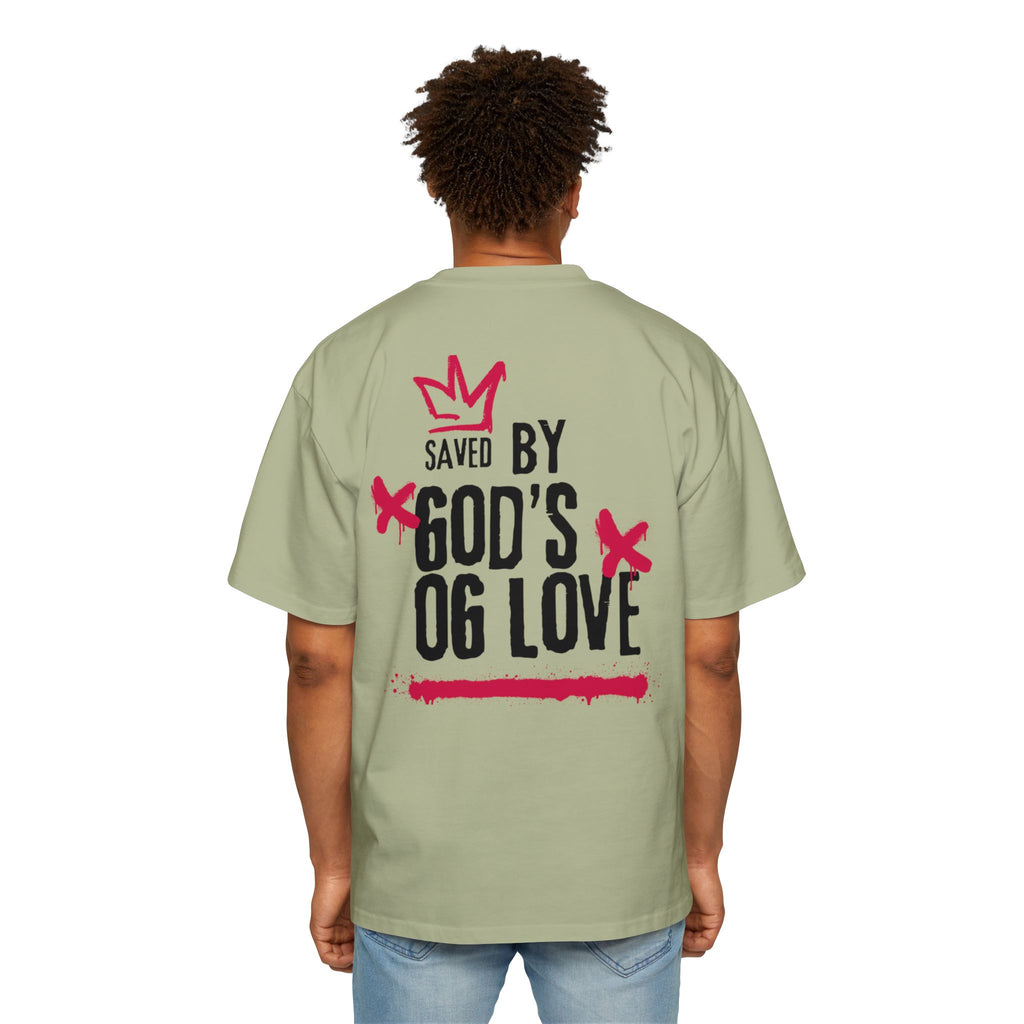 'Saved By God's Love' Oversized Men's Tee — J316 Urban Clothing Graphic T‑Shirt