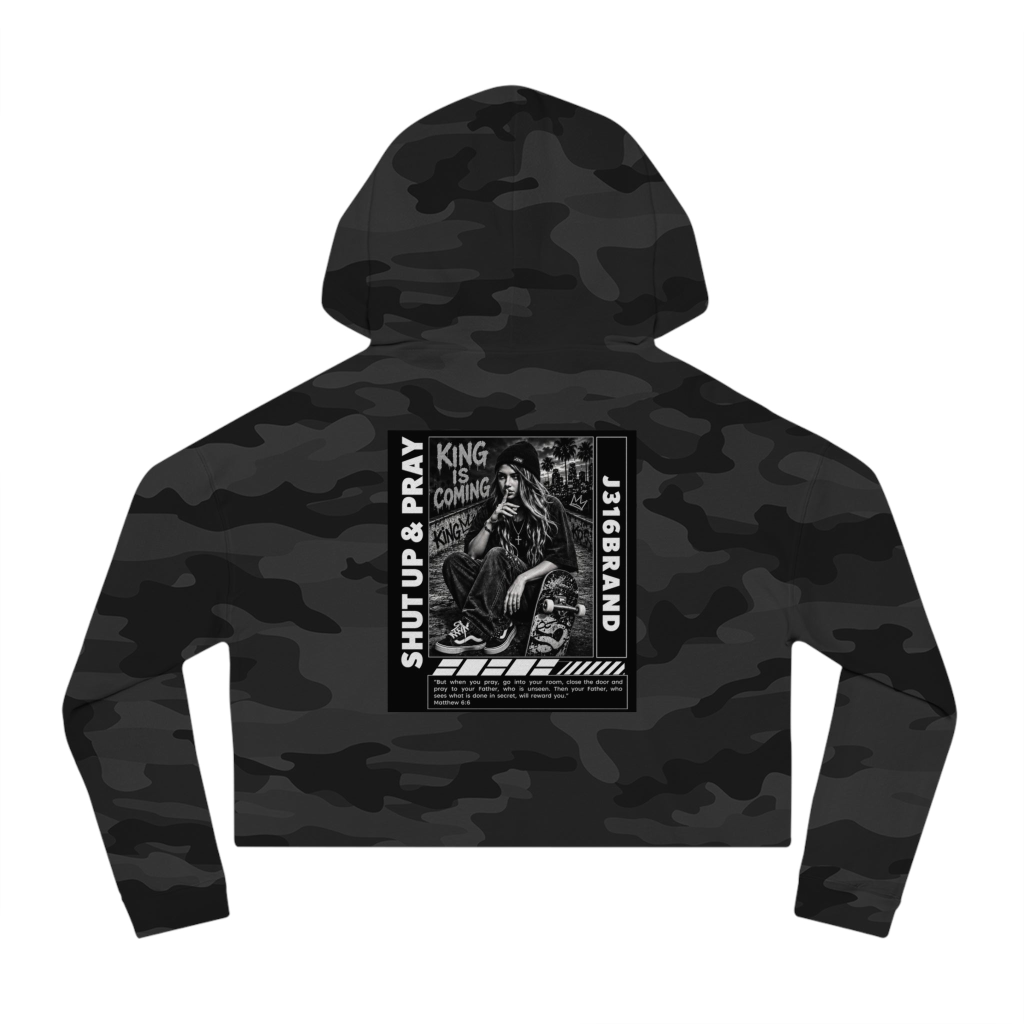 J316 Cropped Hoodie Shut Up & Pray