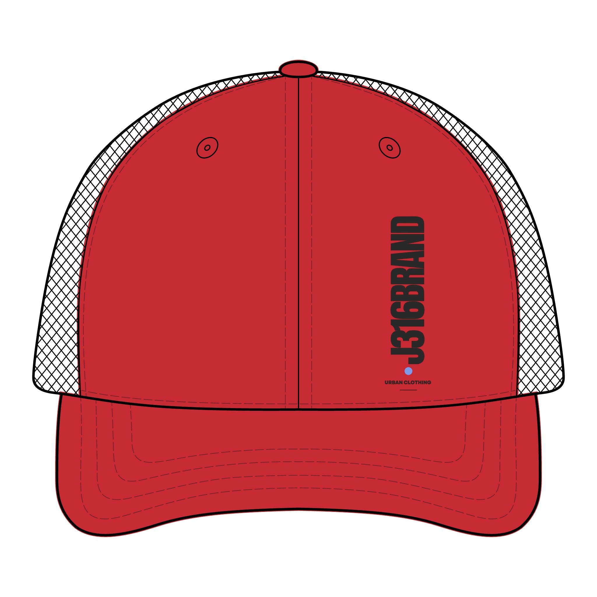 J316Brand Vertical Logo Flex Fit Cap