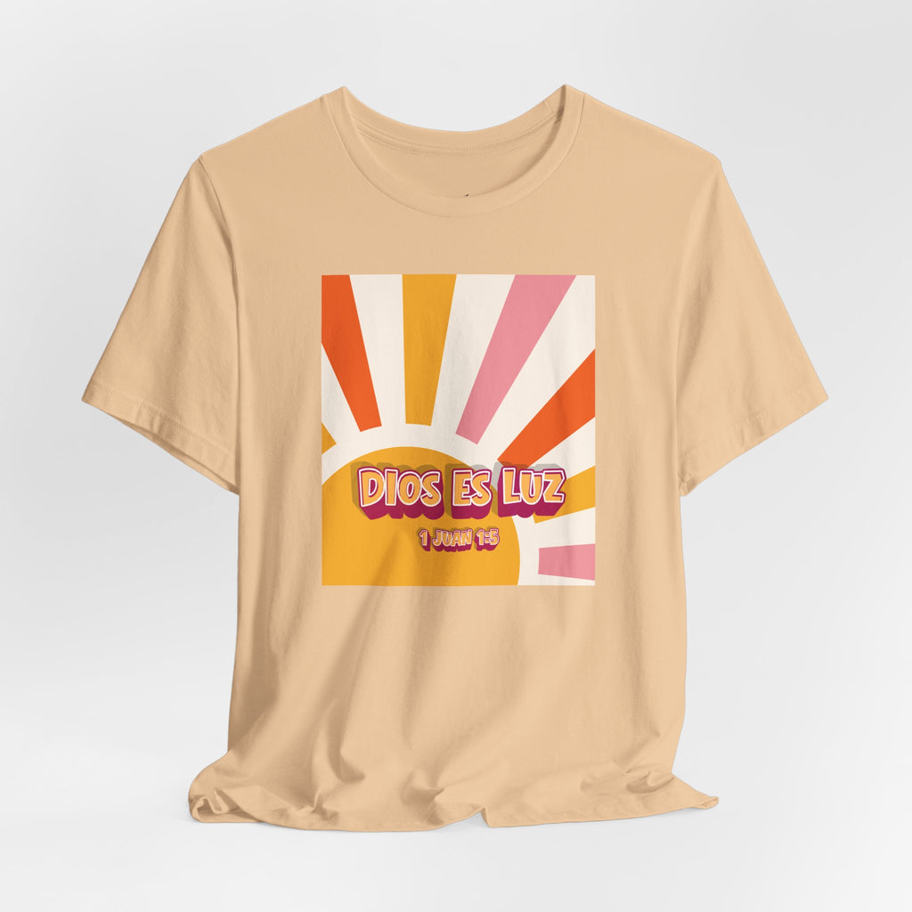 Dios Es Luz T‑Shirt – Retro Sunrise Christian Faith Tee