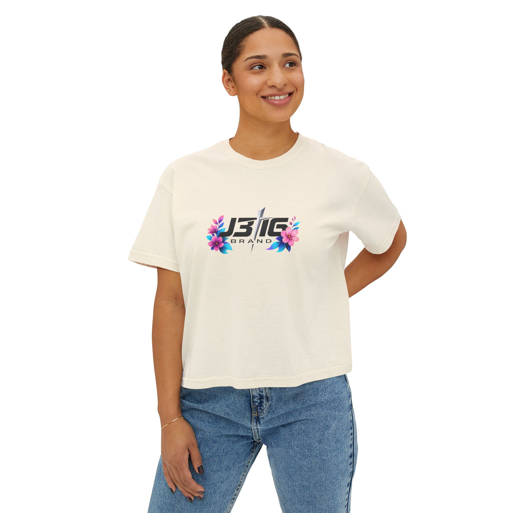 Boxy Tee — Minimal 'JBIG' Logo Women's Crop T-Shirt