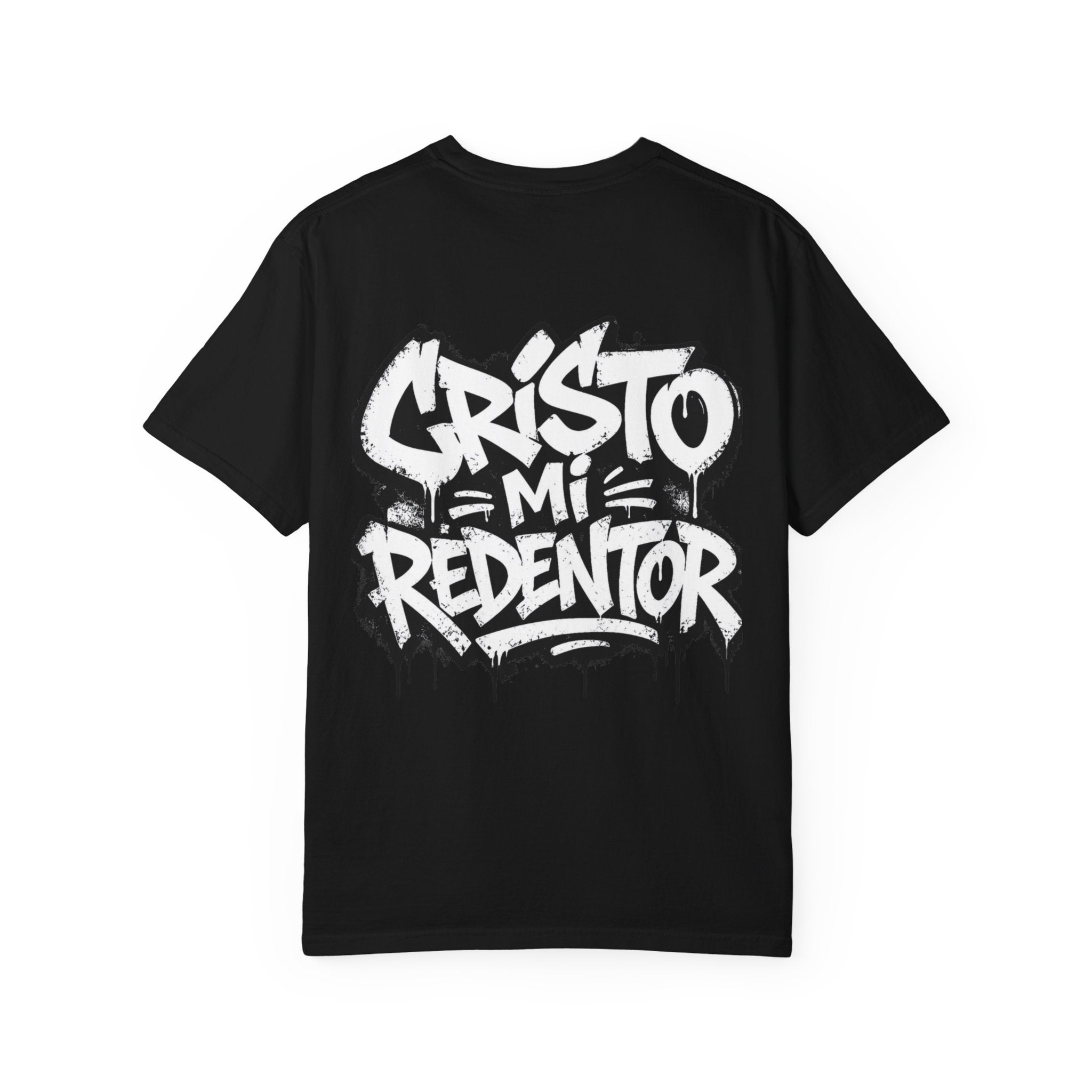 Religious Graphic T-Shirt — "Cristo Mi Redentor" Street Art Design