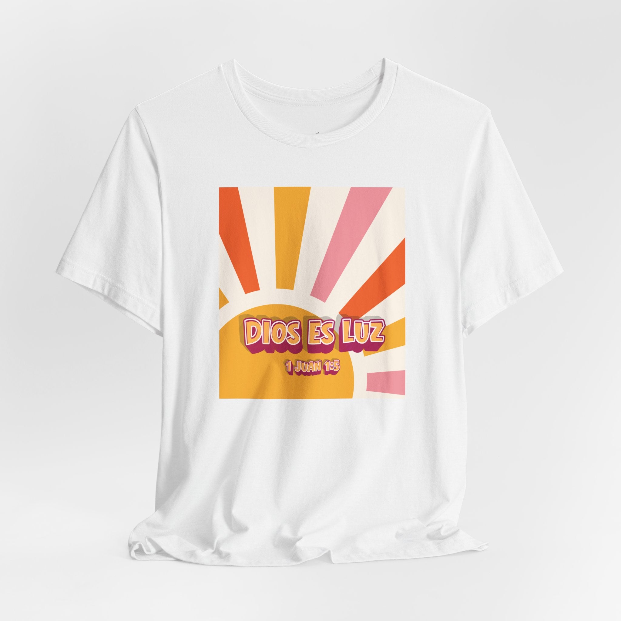 Dios Es Luz T‑Shirt – Retro Sunrise Christian Faith Tee
