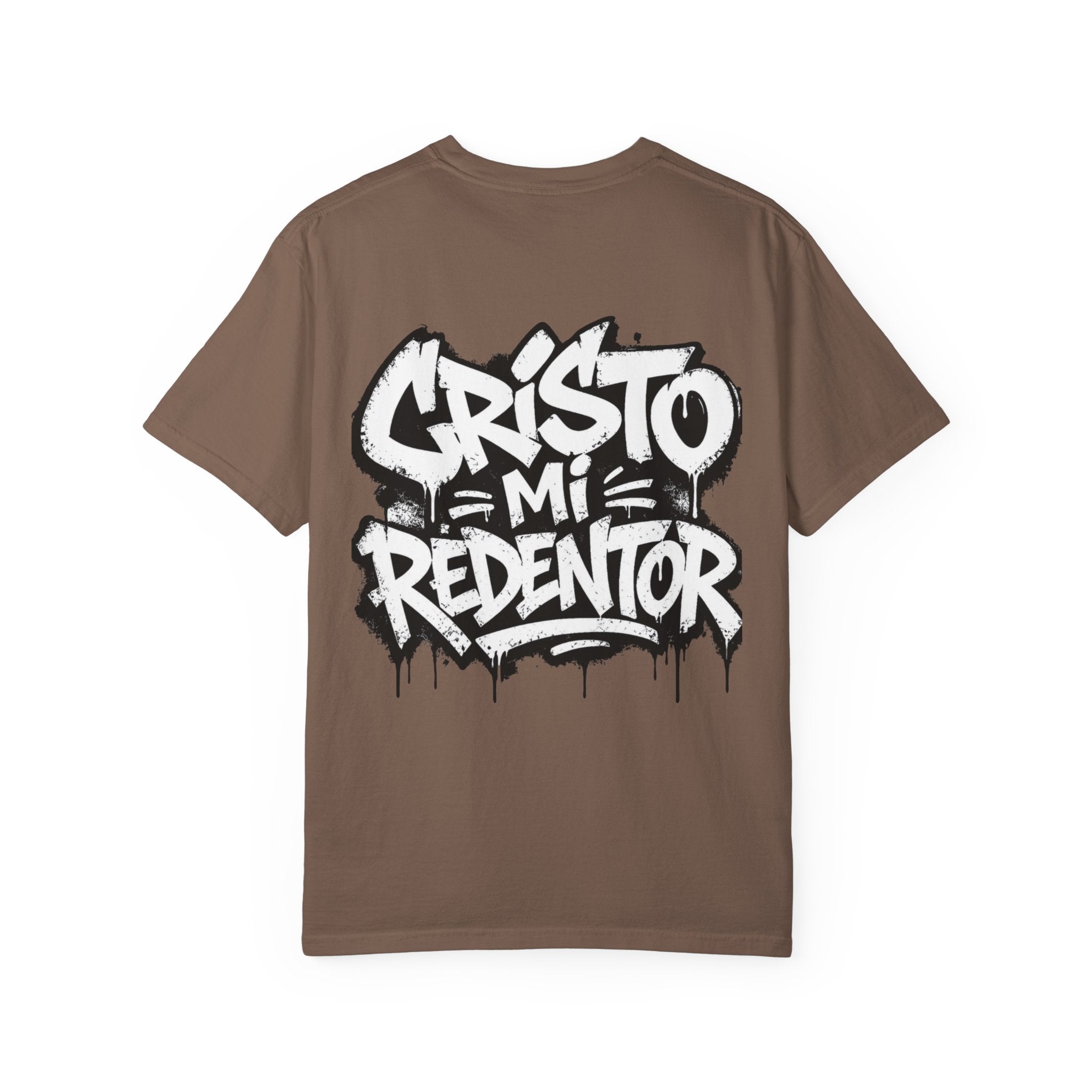 Religious Graphic T-Shirt — "Cristo Mi Redentor" Street Art Design