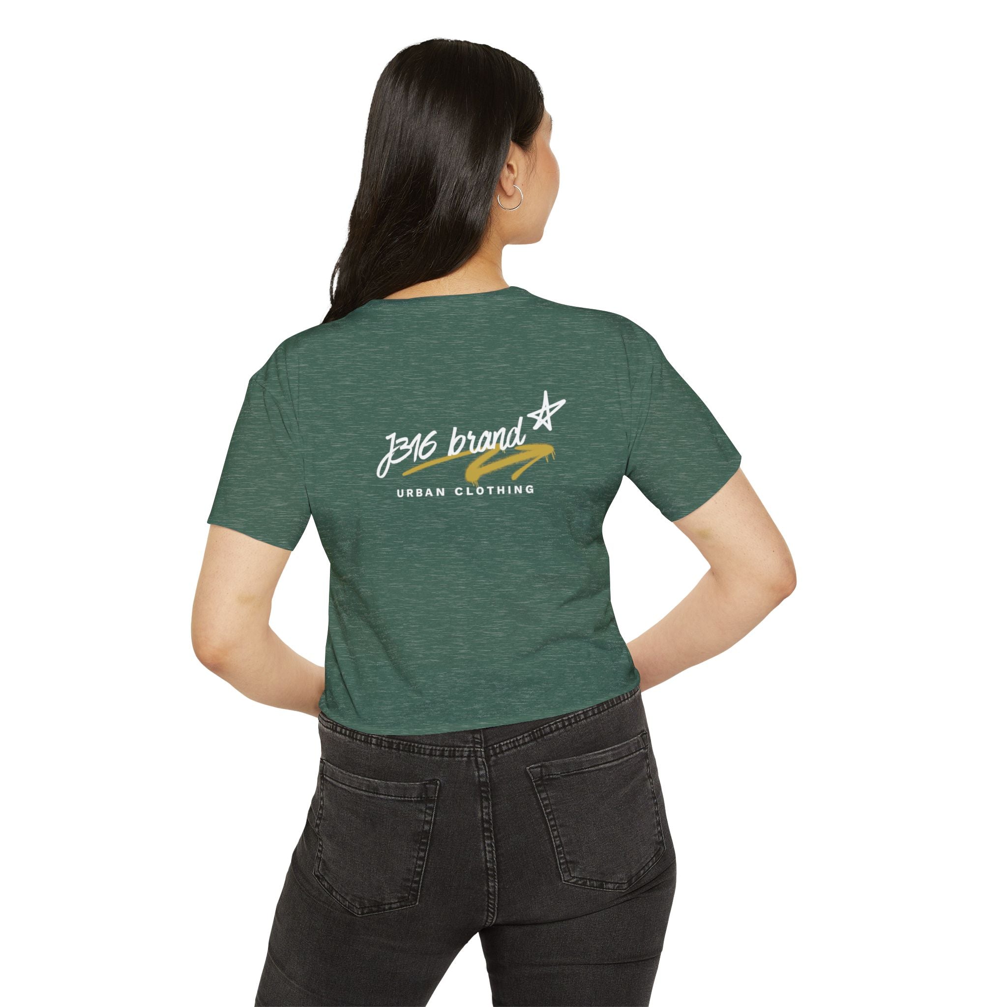 J316 We Need Jesus Womens Crop Top Dark