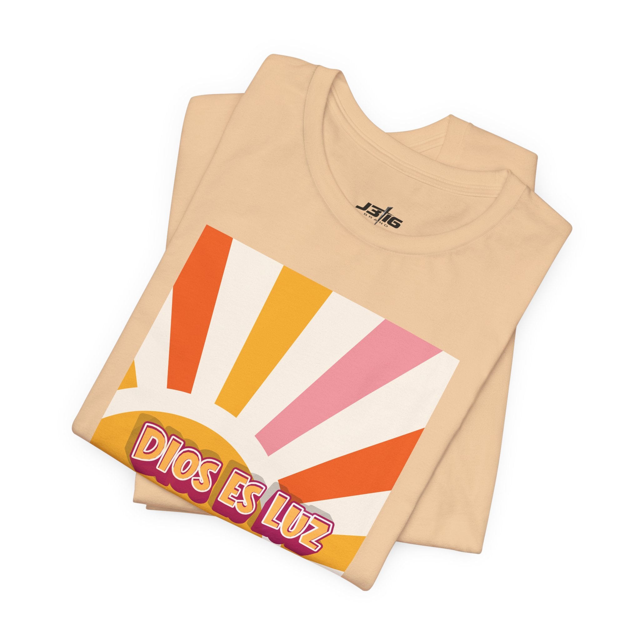 Dios Es Luz T‑Shirt – Retro Sunrise Christian Faith Tee