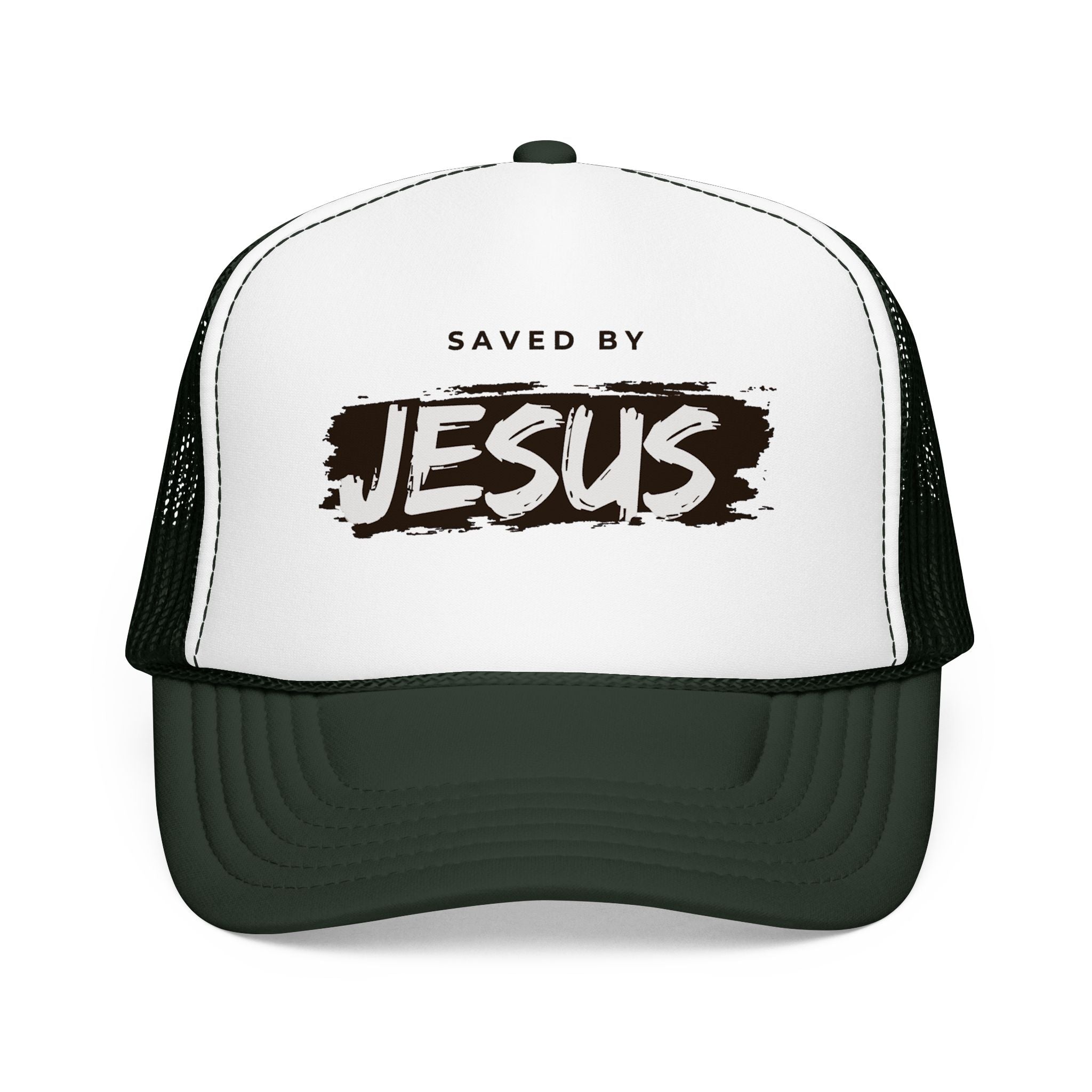 J316 Saved by Jesus Foam Trucker hat