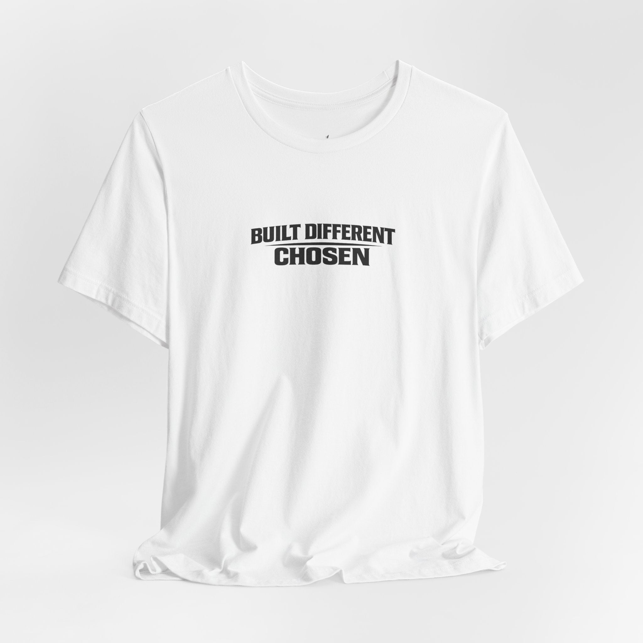 Built Different Chosen Tee — Motivational Minimalist Graphic T-Shirt