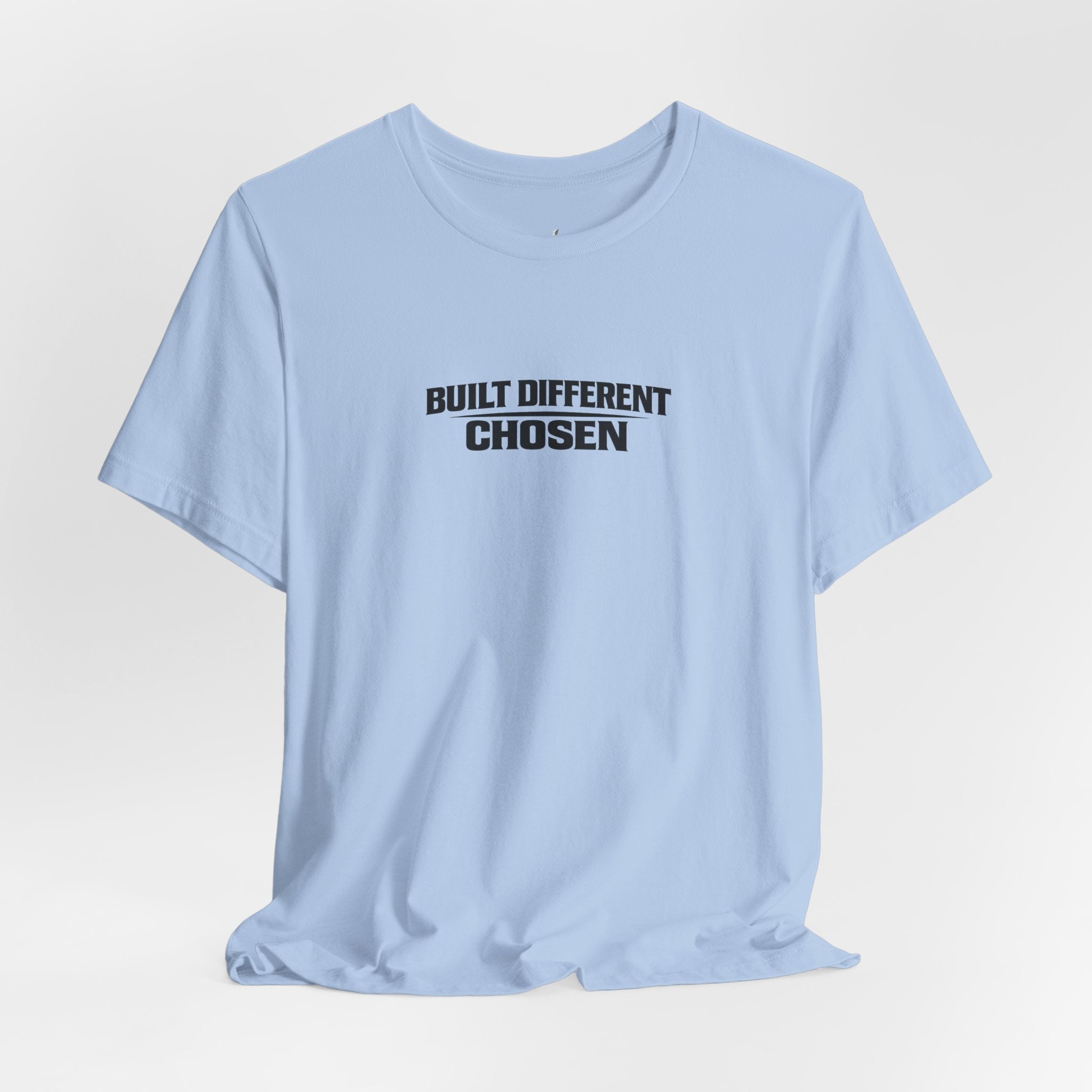 Built Different Chosen Tee — Motivational Minimalist Graphic T-Shirt