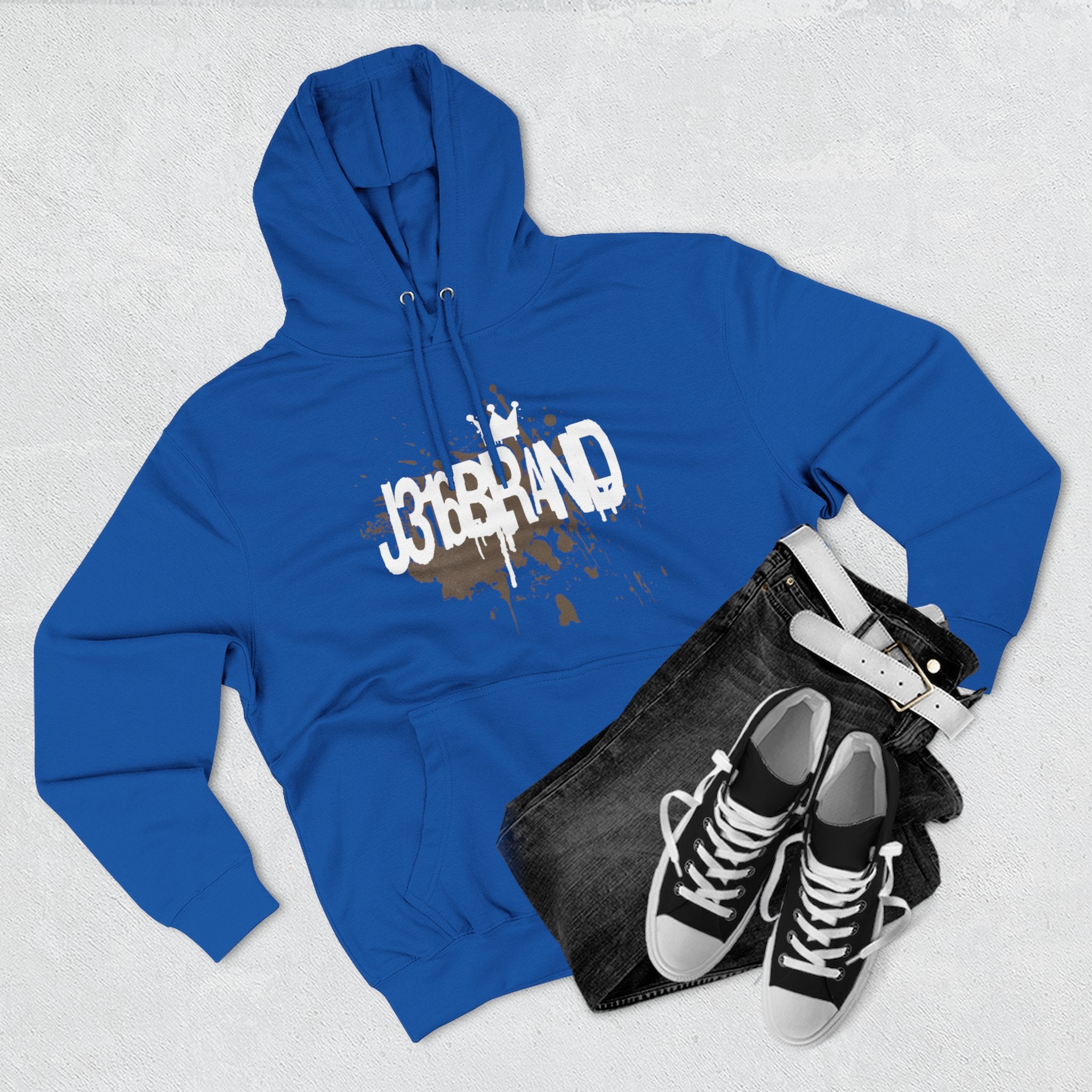 J316  Grunge Logo Hoodie